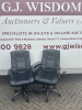 6 x Cantilever Metal Framed Black Faux Leather Board Room Chairs. - 4