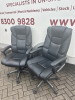 6 x Cantilever Metal Framed Black Faux Leather Board Room Chairs. - 5