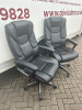 6 x Cantilever Metal Framed Black Faux Leather Board Room Chairs. - 6