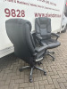 6 x Cantilever Metal Framed Black Faux Leather Board Room Chairs. - 7