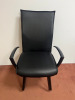 6 x Cantilever Metal Framed Black Faux Leather Board Room Chairs. - 8