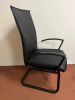 6 x Cantilever Metal Framed Black Faux Leather Board Room Chairs. - 9