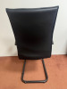 6 x Cantilever Metal Framed Black Faux Leather Board Room Chairs. - 10