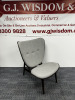 Kristian Sofus Hansen & Tommy Hyldahl for Norr11 Designer Elephant Lounge Chair. Solid Dark Oak Frame with Veneer Seat & Back, Upholstered in Light Grey.