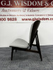 Kristian Sofus Hansen & Tommy Hyldahl for Norr11 Designer Elephant Lounge Chair. Solid Dark Oak Frame with Veneer Seat & Back, Upholstered in Light Grey. - 4