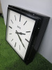 Smith's Square Clock in Black Metal Frame. Size H40 x W40 x D7cm. - 2