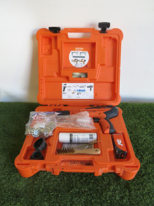 Spit Spitfire P370 Cartridge Nail Gun. Comes with Carry Case & Accessories (As viewed/Pictured).