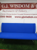 Tecno Spa D70 Reversible Designer Sofa, Designed By Osvaldo Borsani in Blue Hopsack Fabric with Brushed Metal Base. NOTE: small tear as pictured. - 2