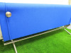 Tecno Spa D70 Reversible Designer Sofa, Designed By Osvaldo Borsani in Blue Hopsack Fabric with Brushed Metal Base. NOTE: small tear as pictured. - 8