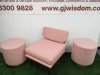Arflex Elettra Lounge Chair Designed by B.B.P.R in Pink Hopsack with Pair of Matching Heavy Duty Stools. - 2