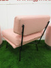 Arflex Elettra Lounge Chair Designed by B.B.P.R in Pink Hopsack with Pair of Matching Heavy Duty Stools. - 4