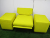 Arflex Elettra Lounge Chair Designed by B.B.P.R in Yellow Hopsack with Pair of Matching Heavy Duty Stools. - 2