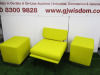 Arflex Elettra Lounge Chair Designed by B.B.P.R in Yellow Hopsack with Pair of Matching Heavy Duty Stools. - 3