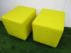 Arflex Elettra Lounge Chair Designed by B.B.P.R in Yellow Hopsack with Pair of Matching Heavy Duty Stools. - 6
