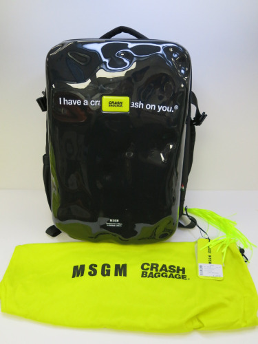 MSGM Crash Baggage Iconic Backpack in Black (Ex-Display) with Dustcover & Tags. RRP &pound;225.00.