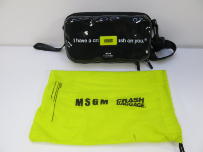 MSGM Crash Baggage Mini Icon Bag in Black with Shoulder Strap. RRP £130.00.