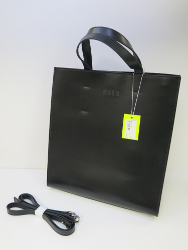 MSGM Medium Black Tote Bag, Made in Italy with Shoulder Strap. RRP £330.00.