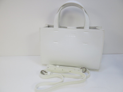 MSGM Small White Tote Bag with Shoulder Strap. RRP £270.00.