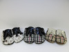 3 x Pairs of MSGM Woman's Sandals/Slippers Sabot in Boucle Fabric with Tassels, Unboxed to Include: 1 x Pair of Cowhide Size 36 (RRP £505), 1 x Pair of Black & White with Green & Pink Strip Size 39 (RRP £475) & 1 x Pair of Brown & Cream with Blue & Pink S