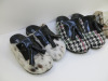 3 x Pairs of MSGM Woman's Sandals/Slippers Sabot in Boucle Fabric with Tassels, Unboxed to Include: 1 x Pair of Cowhide Size 36 (RRP £505), 1 x Pair of Black & White with Green & Pink Strip Size 39 (RRP £475) & 1 x Pair of Brown & Cream with Blue & Pink S - 2