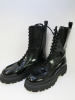 Pair of MSGM Combat High Zip Patent Black Boots Size 45 (RRP £505.00).