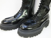 Pair of MSGM Combat High Zip Patent Black Boots Size 45 (RRP £505.00). - 2