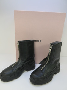 Pair of MSGM Boxed/New Women's Zip Boots in Black with Dustcover, Size 36, RRP £505.00.