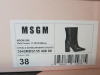 Pair of MSGM Boxed/New Women's Leather Ankle Boots in Black with Dustcover, Size 38, RRP £595.00. - 2