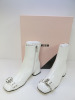 Pair of MSGM Boxed/New Women's Buckled Ankle Boots in White with Dustcover, Size 37, RRP £535.00.