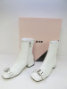 Pair of MSGM Boxed/New Women's Buckled Ankle Boots in White with Dustcover, Size 41, RRP £535.00.