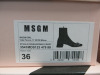 Pair of MSGM Boxed/New Women's Buckled Ankle Boots in White with Dustcover, Size 36, RRP £535.00. - 2