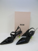 Pair of MSGM Boxed/New Women's High Heel Patent Pumps in Black with Dustcover, Size 37, RRP £455.00.