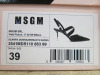 Pair of MSGM Boxed/New Women's High Heel Patent Pumps in Black with Dustcover, Size 37, RRP £455.00. - 2