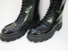 Pair of MSGM Combat High Zip Patent Black Boots Size 39 (RRP £505.00). - 2