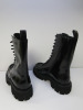 Pair of MSGM Combat High Zip Patent Black Boots Size 39 (RRP £505.00). - 4