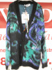 MSGM Milano Maglia Button Up Cardigan/Sweater in Green, Purple & Black, Mohair, Fibre & Polyamide, Size S, RRP £625.00.