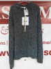 MSGM Milano Maglia Sweater in Silver & Black Sparkle, Size S, RRP £525.00.