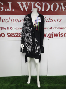 2 x MSGM Milano Maglia Cardigan in Black & White Cotton, Size (S/S), RRP £695.00 each.