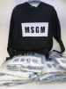 13 x MSGM Milano Sweat Shirts in Black, Cotton with Motif, Size (XS/XS/S/S/S/S/M/M/M/L/L/XL/XL), RRP £170.00 each