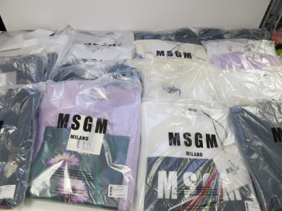 25x Assorted MSGM Sweatshirts in Assorted Sizes, Colours & Styles. Approx RRP £155-295.00 each.