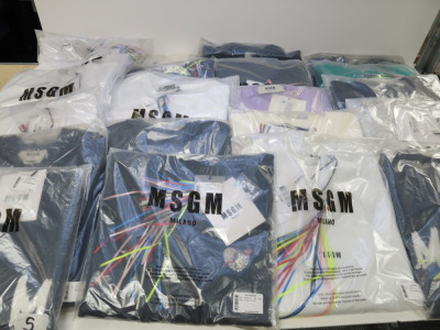 25 x Assorted MSGM Sweatshirts in Assorted Sizes, Colours & Styles. Approx RRP £155-295.00 each.