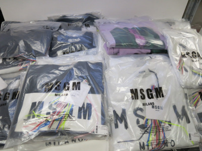 30 x Assorted MSGM Sweatshirts in Assorted Sizes, Majority White & Black Colours & Styles. Approx RRP £155-295.00 each.