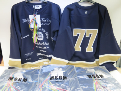 5 x MSGM Milano Long Sleeve T-Shirt/Jersey, Size (XS/S/M/L/XL), RRP £265.00 each.