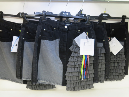 5 x MSGM Milano Denim Skirt in Black & Grey, Size (36/38/38/42/44), RRP £395.00