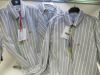 3 x MSGM Milano Long Sleeve Camicia Shirt in Grey & White Stripe with M Motif, Size (39/40/43), RRP £280, Total RRP £840.00 - 5