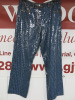 MSGM Milano Handcrafted Pants/Trousers in Blue & Gold Sequin, Size 44, RRP £945.00.