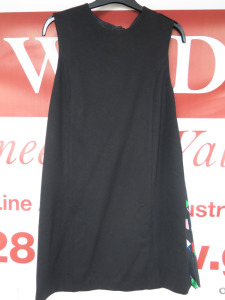 3 x MSGM Milano Abito Dress in Black with Pleated Split Heart Detail, Size (38/40/40), RRP £480.00, Total RRP £2225.00.