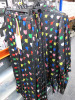 20 x MSGM Milano Abito Dresses, Long Sleeve Shirts & Matching Pants/Trousers in Black with Coloured Heart Detail to Include: 7 x Shirts, RRP £325, 6 x Dresses, RRP £465, 7 x Pants, RRP £295 in Assorted Sizes. Total RRP £7130.00 - 6