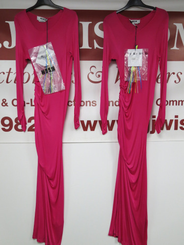 2 x MSGM Milano Long Dress in Fuscia Pink, Size (38/40), RRP £465, Total £930.00. NOTE: Condition As Viewed.