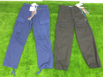 17 x MSGM Milano & Strongwear Pants, In Assorted Sizes & Colours to Include: 9 x Black with Blue Stitch, RRP £445, 8 x Navy Combat, RRP £495, Total RRP £796.00.